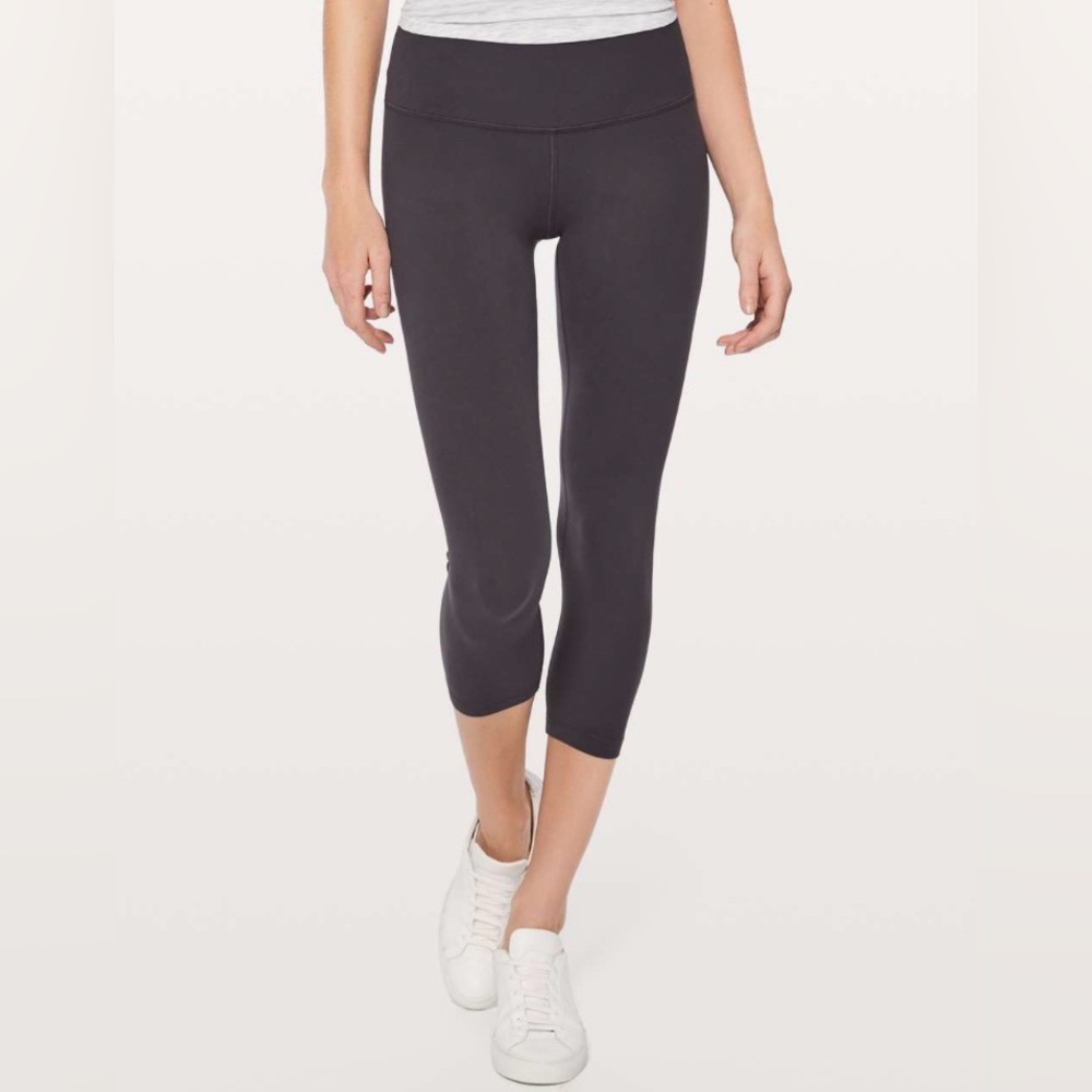 Lululemon Align Crop 21” Dark Shadow Gray Blue Size 4 Nulu Leggings